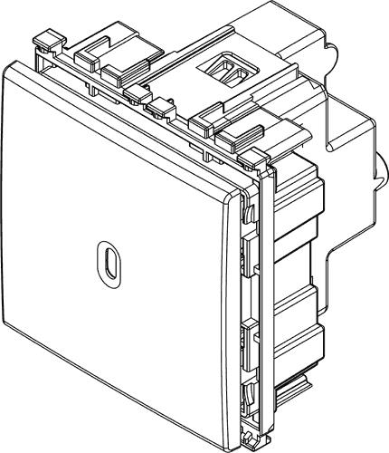 Pulsante assiale illuminabile 2 moduli normalmente aperto Arké