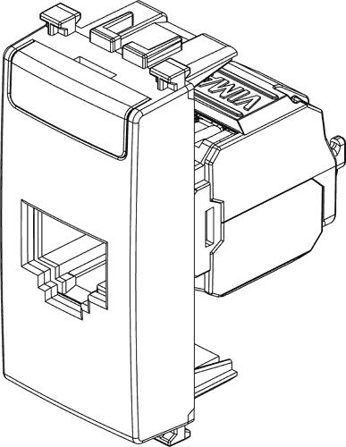 Presa ethernet RJ45 categoria 6 schermato Arké