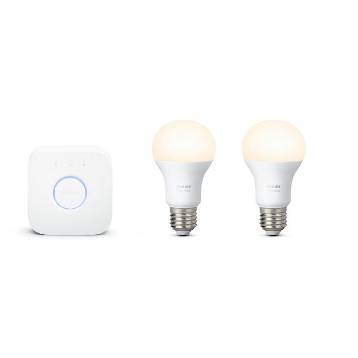 Starter Kit bridge di comando e 2 lampade E27 wireless luce calda 2700K