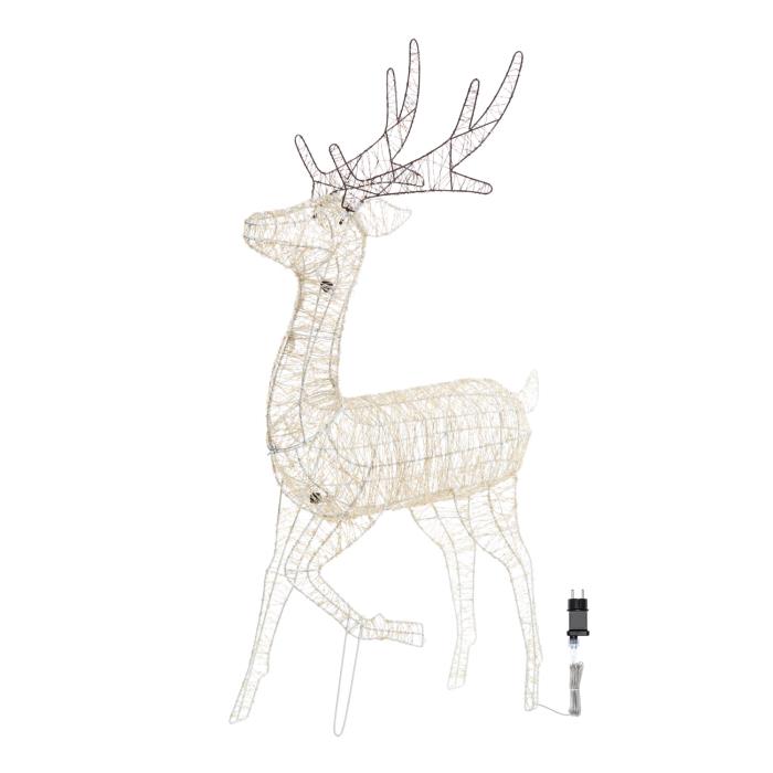 Renna luminosa in metallo galoppante 3D 5560 Led - Bianco Caldo