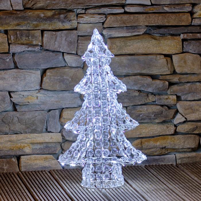 Albero di Natale luminoso con cristalli 3D 120 Led - Bianco Freddo