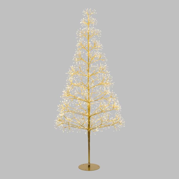 Albero champagne luminoso da esterno 3000 Led con flash - Abete