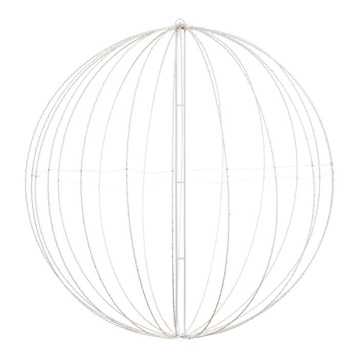 Sfera luminosa in metallo ripiegabile bianco da esterno 3D ø94cm - Bianco Caldo