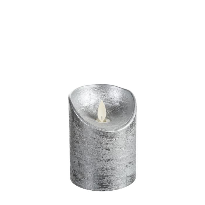 Candela a batteria con fiamma a Led 10 cm - Argento