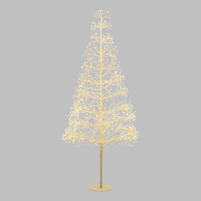 Albero bianco luminoso da esterno 2100 Led con flash - Abete