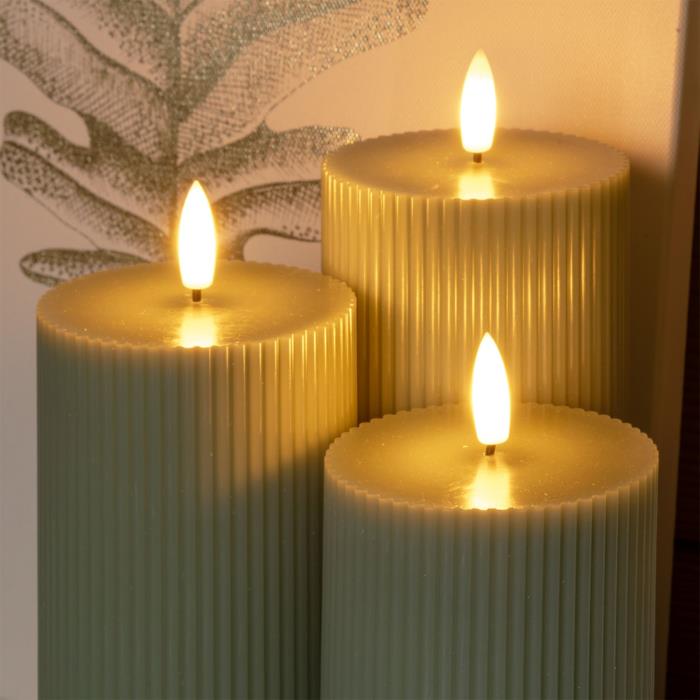 Set 3 candele a batteria con fiamma a Led - Verde