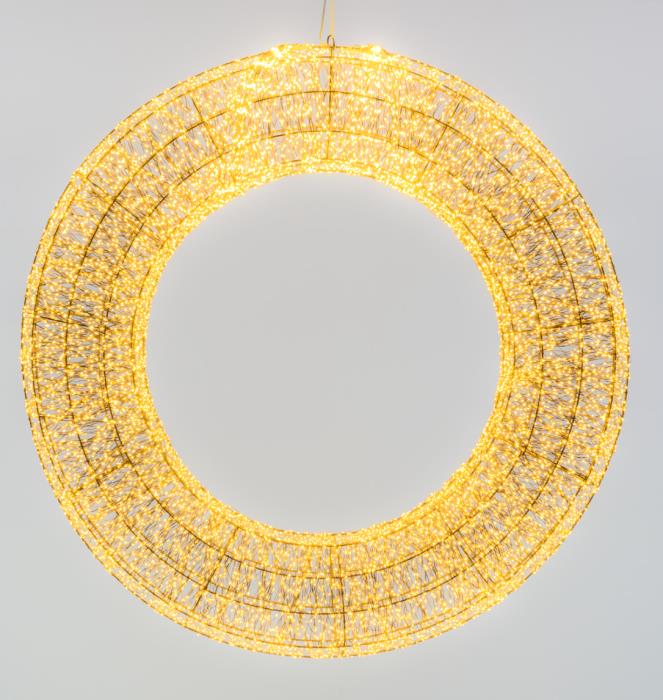 Corona luminosa in metallo marrone 15000 Led con flash 3D - Bianco Caldo