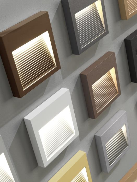 Applique segnapasso a Led quadrata foglia d'oro - Flat