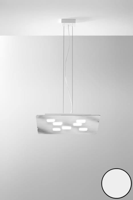 Sospensione moderna quadrata con quadri di luce bianco - Giselle