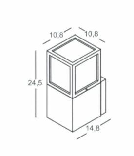 Applique  da esterno a Lanterna Cubica Antracite