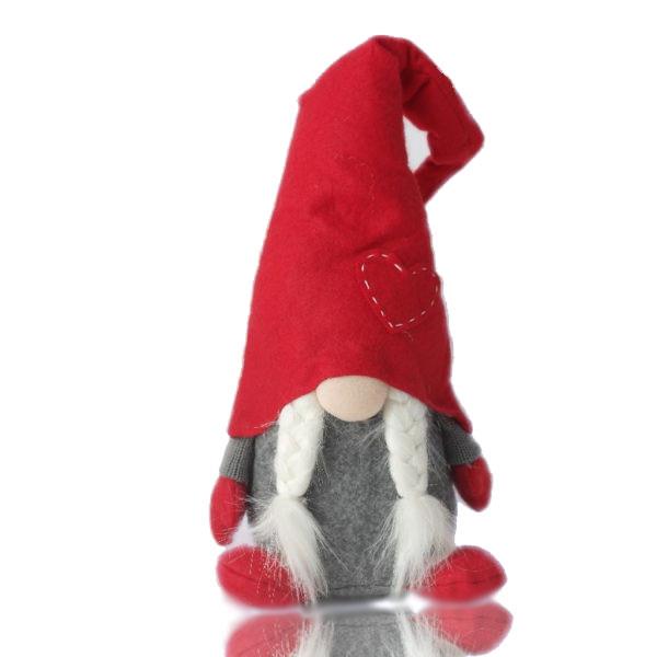 Gnomo di Natale fermaporta portafortuna con cappello pendente - Femmina