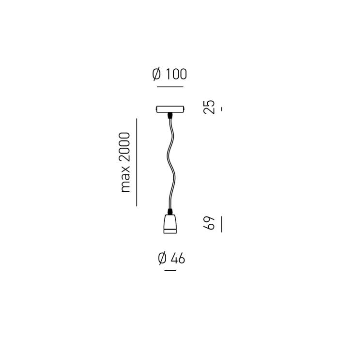 Sospensione moderna minimale con pendente a campana nickel - Flip