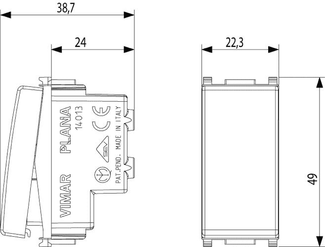 Invertitore illuminabile Plana 16A 1 modulo