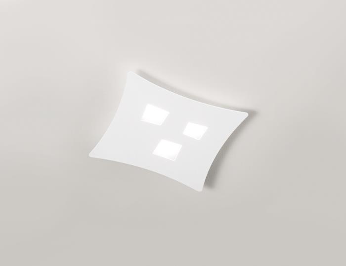 Plafoniera moderna a rombo morbido con quadri di luce bianca - Isotta