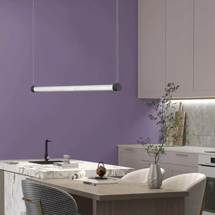 Sospensione lineare a led Kaleide nera