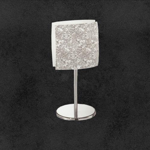 Lampada da tavolo moderna con diffusore in vetro foglia d'argento - Lara