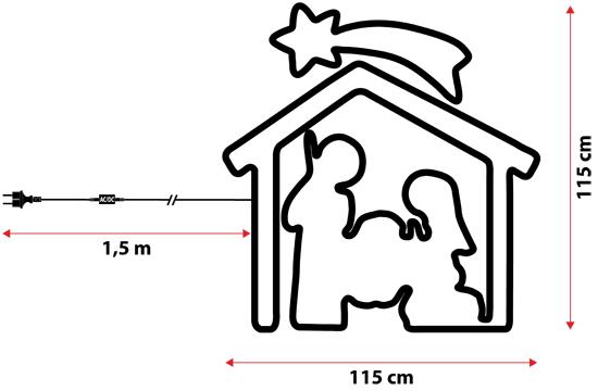 Natività luminosa da esterno 2D 1320 Led - Bianco Naturale 