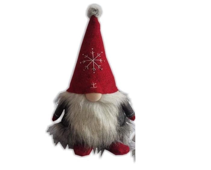 Gnomo di Natale portafortuna con cappotto Rosso 13cm - Maschio