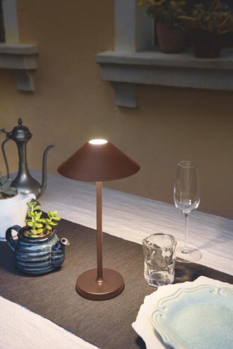 Lampada da tavolo moderna a Led senza fili corten - Moon