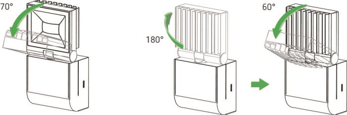 Faretto proiettore a Led con sensori di movimento e luce regolabile 10W