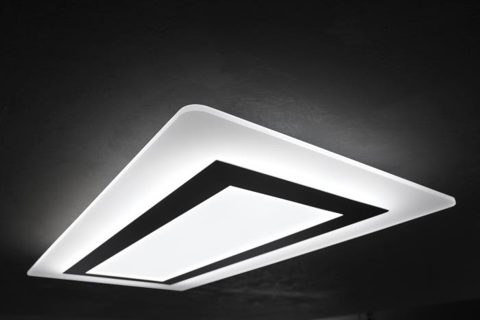 Plafoniera a Led con diffusore rettangolare nero - Oblio