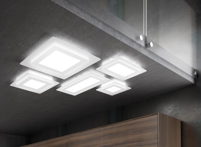 Plafoniera a Led con diffusore quadrato nero - Oblio