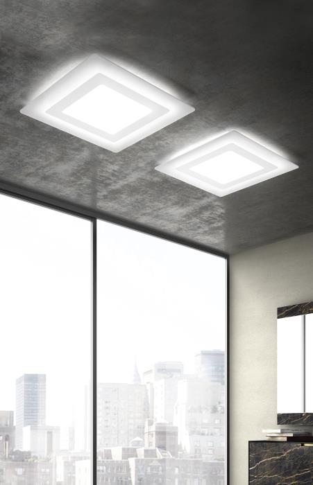 Plafoniera a Led con diffusore quadrato antracite - Oblio