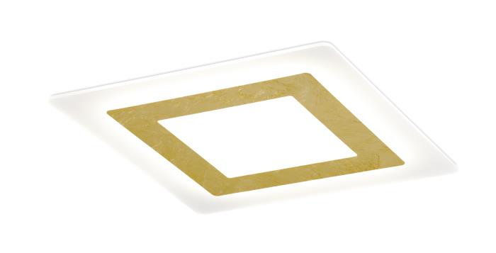 Plafoniera a Led con diffusore quadrato foglia d'oro - Oblio