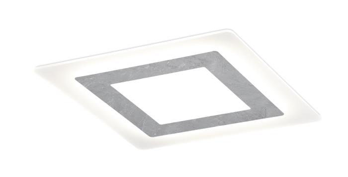 Plafoniera a Led con diffusore quadrato foglia d'argento - Oblio