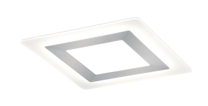 Plafoniera a Led con diffusore quadrato grigio perla - Oblio