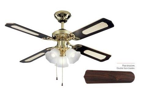 Ventilatore da soffitto classico 4 pale Ø 105cm - ottone lucido