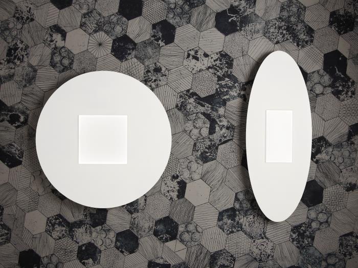 Plafoniera a Led rotonda con diffusore centrale argento opaco - Pixart