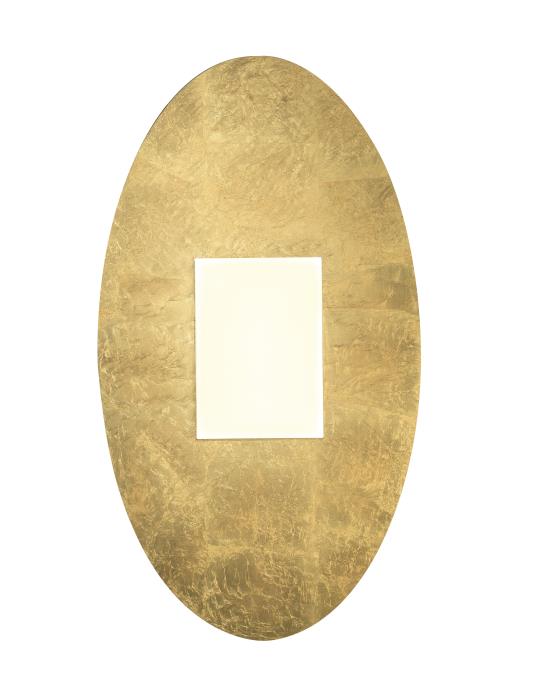 Plafoniera a Led ovale con diffusore centrale foglia d'oro - Pixart