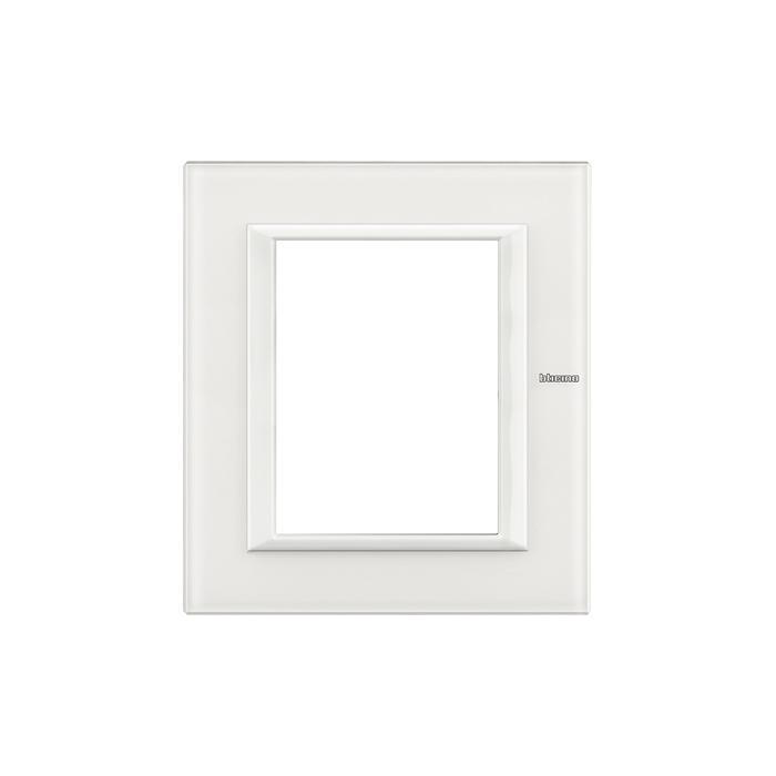 Placca Axolute 3 + 3 moduli vetro bianco