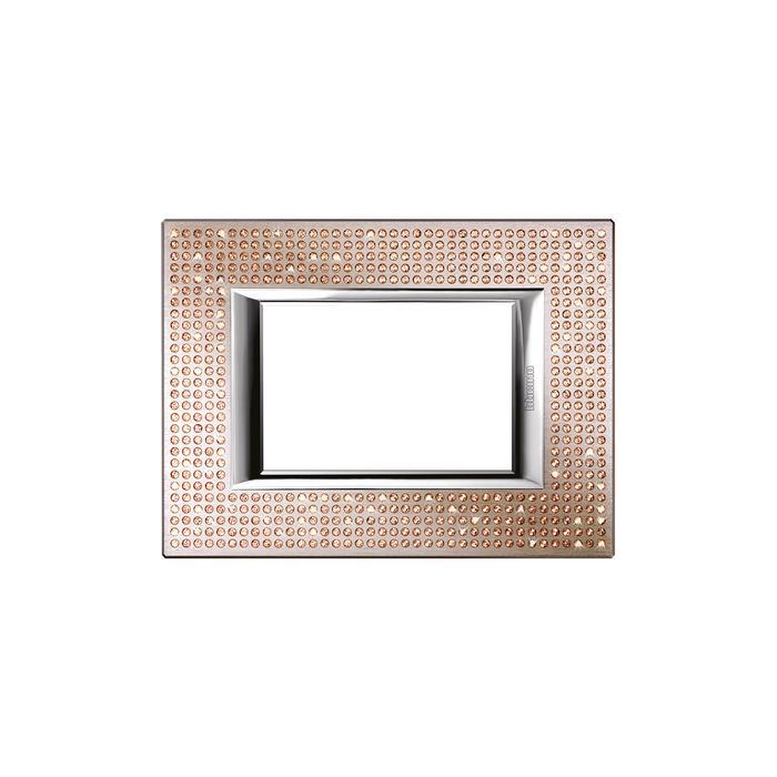 Placca Axolute 3 moduli Swarovski Elements Light Peach