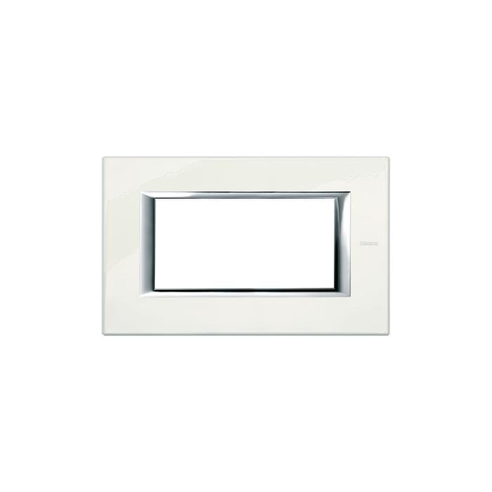 Placca Axolute 4 moduli bianco Limoges