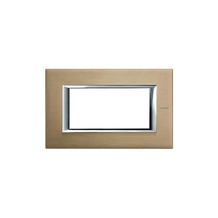 Placca Axolute 4 moduli titanio spazzolato
