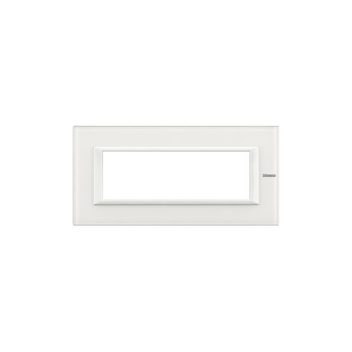 Placca Axolute 6 moduli vetro bianco