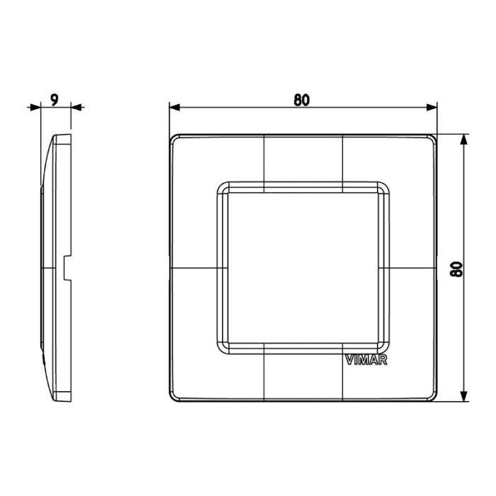 Placca interruttore 2 moduli Plana