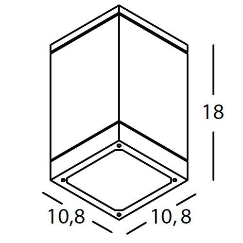 Plafoniera da esterno a Cubo da Soffitto Antracite