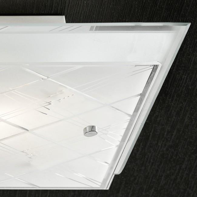 Plafoniera quadrata in vetro con trama geometrica - Dama
