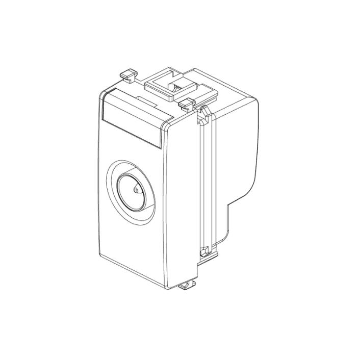 Presa coassiale TV-RD-SAT passante Plana
