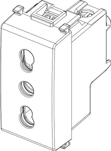Presa bipasso italiana 10-16A Plana