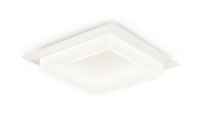 Plafoniera a Led quadrata con diffusore in rilievo sabbia - Square