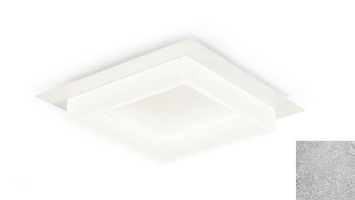 Plafoniera a Led quadrata con diffusore in rilievo foglia d'argento - Square