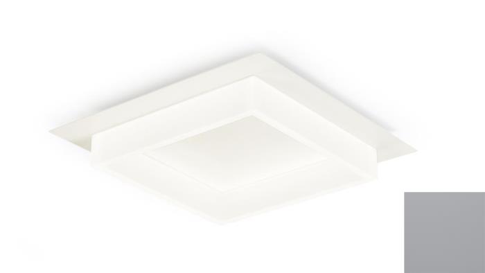 Plafoniera a Led quadrata con diffusore in rilievo grigio perla - Square