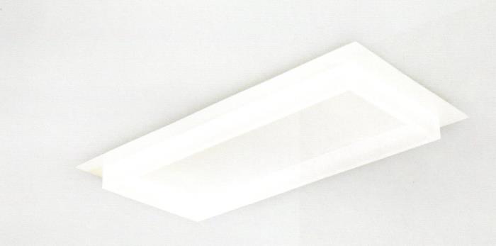 Plafoniera a Led rettangolare con diffusore in rilievo bianco - Square