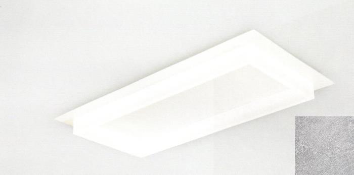 Plafoniera a Led rettangolare con diffusore in rilievo foglia d'argento - Square