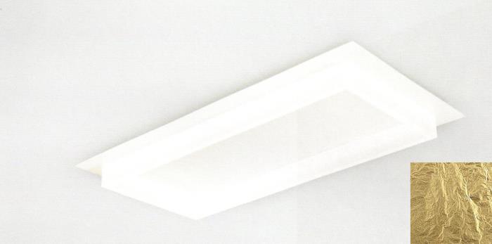 Plafoniera a Led rettangolare con diffusore in rilievo foglia d'oro - Square