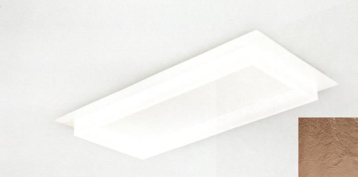 Plafoniera a Led rettangolare con diffusore in rilievo foglia di rame - Square